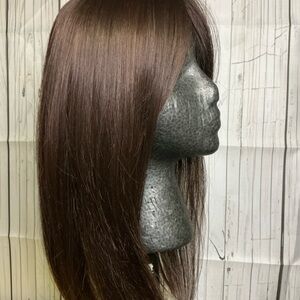Elegant Chestnut Brown Women's Hair Topper Silk base Remy Quality